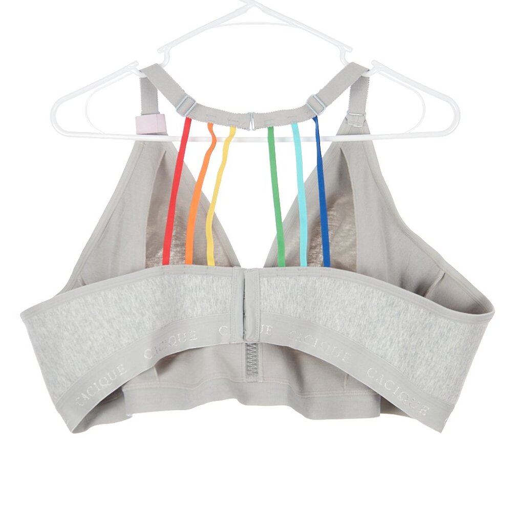 Cacique Gray Unlined No Wire Full Coverage Bra Rainbow NWT - Picture 3 of 3